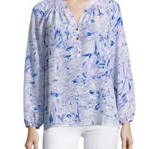 LILLY PULITZER
Elsa Silk Long Sleeve Blouse In Lilac Verbena Rock The Dock
